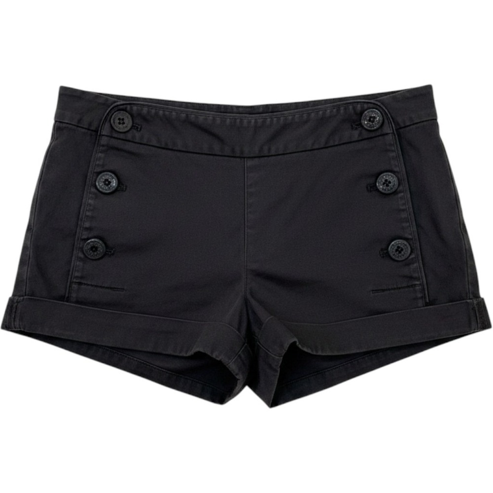 Aritzia Talula Sailor Shorts Grey Button Front Nautical Cuffed Twill Womens 2